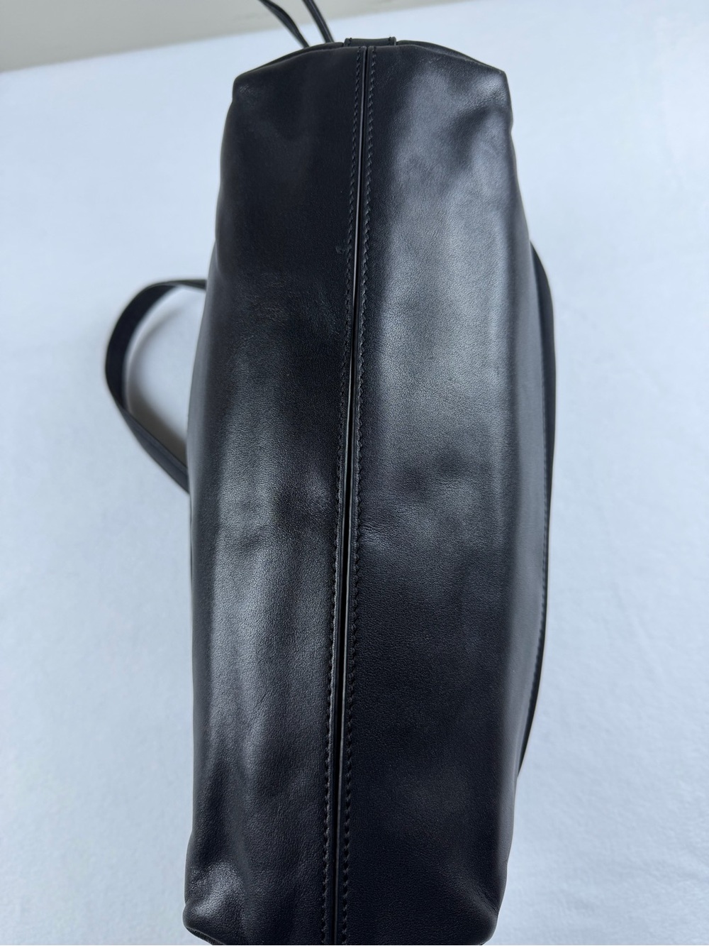 Tory Burch Black Nylon & Leather Drawstring Tote Shoulder Bag Gold Hardware - Picture 7 of 13